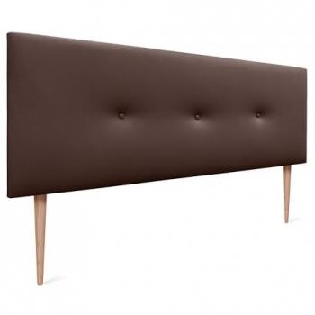Cabecero de Polipiel Acolchado Liso con Botones y Patas 160x105cm - Chocolate (Camas 150/160)