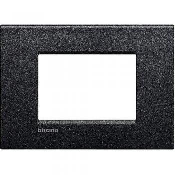 Placa Livinglight AIR 3 Módulos Negro Lava Bticino