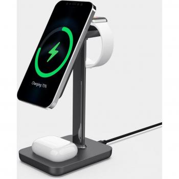 Cargador Inalámbrico Magnético 3 en 1 eSTUFF de 15W para iPhone, AirPods y Apple Watch