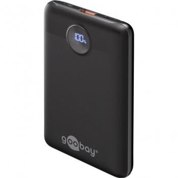 Powerbank Compacta 10.000 mAh con 2 Puertos USB-A y USB-C, Cargador Portátil Negro