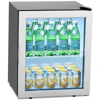 Nevera Expositora de Bebidas Mini 54 L - Doble Vidrio, Acero Inoxidable, Temperatura 0-10 °C