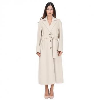 Beige Double-Faced Long Coat for Women by Pinko - Size 40