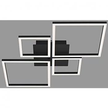 Plafón LED Frame Dimmable, 4 luces, color negro, 75x47x7.3 cm, 48W