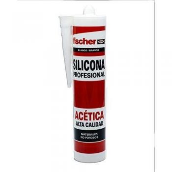 fischer - silicona blanca acética profesional para sellar superfícies no porosas y con contaco con