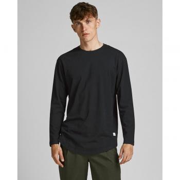 Jack & Jones Noa Long Sleeve T-Shirt for Men - Black, Organic Cotton, Loose Fit