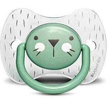 Suavinex Hygge Baby: Whiskers 306601 Chupete para Bebés con Tetina Fisiológica, 6-18 Meses, Verde