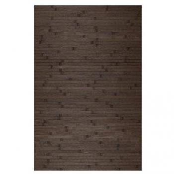 Alfombra de Bambú Natural Antideslizante Efecto Tarima 50 x 200 cm Marrón Oscuro