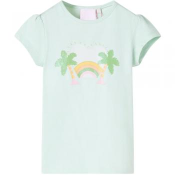 Camiseta infantil verde menta claro 92