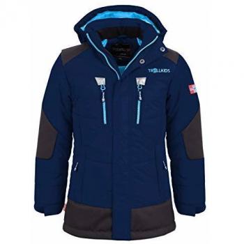 Trollkids Parka Infantil de Invierno con Forro Polar y Chaqueta de Esquí Narvik, Color Azul Marino/Azul Medio Talla 6 años