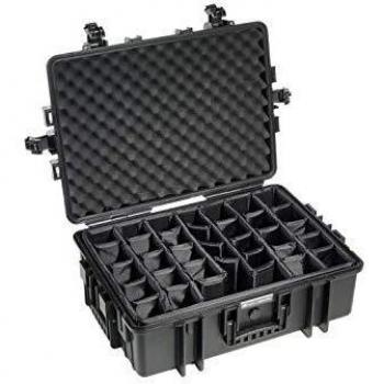 Maletín B&W Outdoor Case 6500 con sistema de divisores, color negro