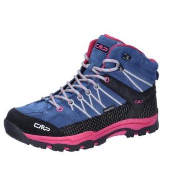 CMP Botas de Senderismo Rigel Mid WP para Niños, Impermeables, Color Marino y Fucsia, Talla 39 EU
