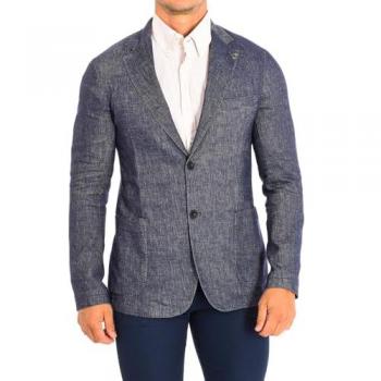 Blazer de Manga Larga para Hombre La Martina PMJA04-TW338, Corte Regular, Color Azul Moteado, Talla 50