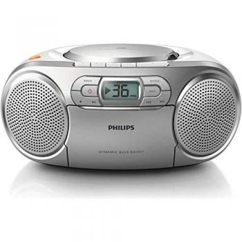 Philips AZ127/12 Soundmachine Reproductor de CD con Radio FM y Cassette - Estéreo con Refuerzo Dinámico de Graves