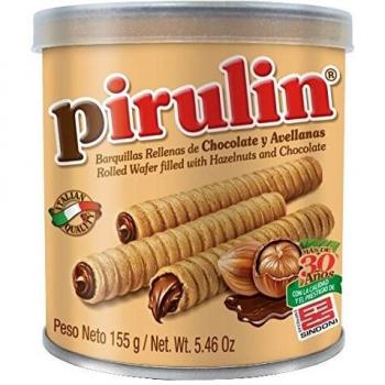 Sindoni Pirulin Barquillo De Chocolate, Chocolate Y Avellanas, 155 Gramo