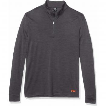 Helly Hansen HH Merino Mid 1/2 Zip Camiseta Térmica, Hombre, 965 Charcoal Melange, 2XL