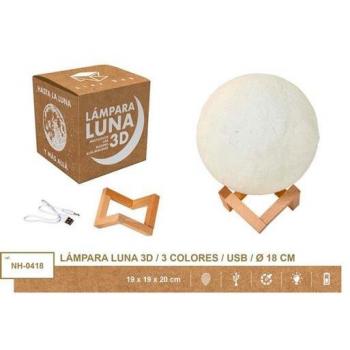 ROYMART LAMPARA USB MOON LIGHT 18 CM