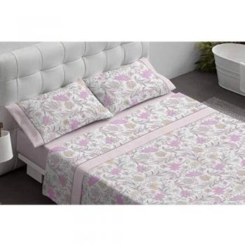 Burrito Blanco Juego de Sábanas 477 con un Diseño de Ornamental para Cama Individual de 105x190 hasta 105x200 cm/Juego de Cama 105 Disponible en mas Medidas, Color Rosa