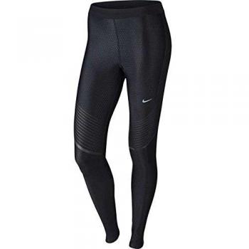 Nike Power Speed Tight - Mallas para mujer, color negro / plateado, talla XS