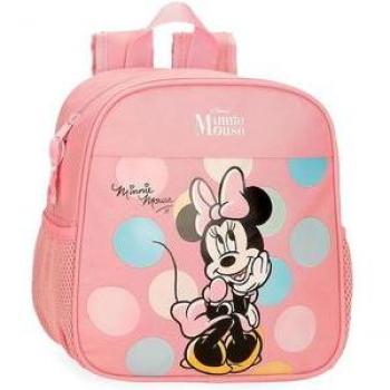 Mochila Escolar Poliéster Disney Minnie Coquette Rosa