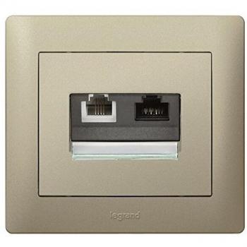 Legrand galea life - Tapa para toma rj45 1-2sal. 30 galea titanio