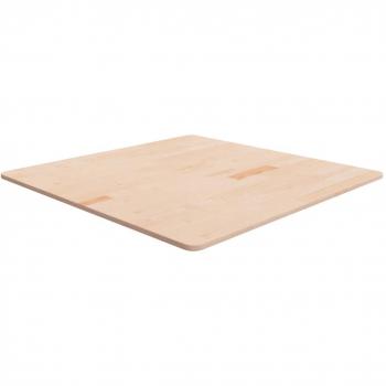 Mesa cuadrada de roble macizo sin tratar 90x90x1,5 cm