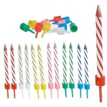 Set de Velas Multicolor para Cumpleaños (12 Unidades)