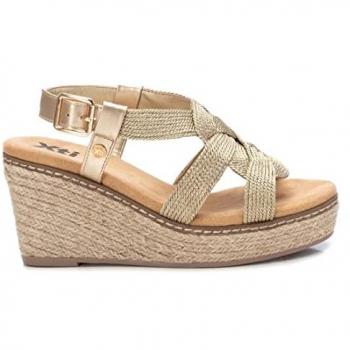 Sandalias de Mujer con Cuña XTI 141441 Textil Dorado EU 40