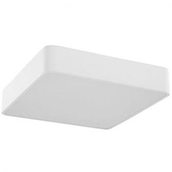 Lámpara de Techo LED Cuadrada Bicol de Metal Blanco con Pantalla Acrílica Opalina - 2650 lm, Luz Cálida