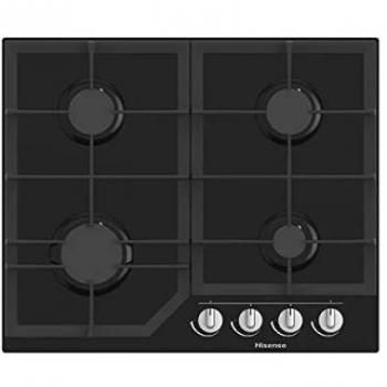 Hisense Piano de Gas Empotrado 60 cm con 4 Quemadores en Color Negro