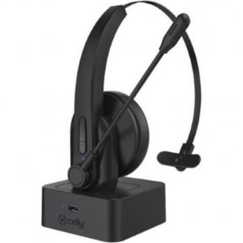 Auriculares Inalámbricos con Micrófono y Base de Carga - Negro