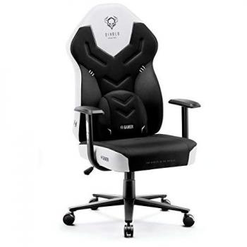 Silla Gaming Diablo X-Gamer 2.0 Ergonomica con Cojín Lumbar y Apoyabrazos Cómodos (Negro-Blanco)