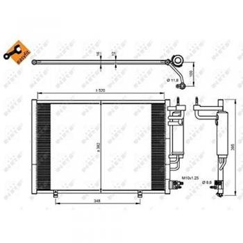 Condensador de Aire Acondicionado EASY FIT NRF 350205 con Deshidratador y Buje de Sellado para Ford Fiesta 6, 6 Van