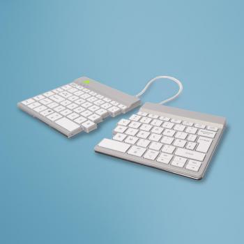 Teclado Ergonómico R-Go Split Break con Software de Pausa, Dividido, QWERTY (UK), Bluetooth, Blanco