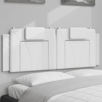 Cabecero de cama acolchado en cuero sintético blanco de 120 cm