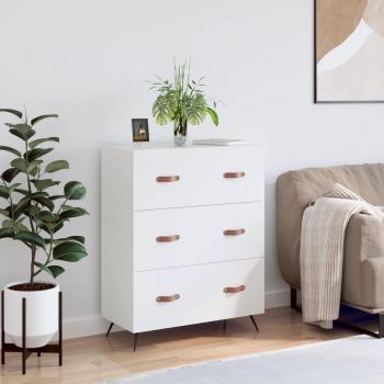 Cómoda de madera multicapa blanca 69,5x34x90 cm