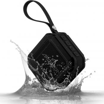 Altavoz Bluetooth Portátiles,Altavoces Ducha Impermeable IPX5 Trabajo 10 Horas Bajo Robusto Altavoz Inalámbrico para Duchar,Nadar,Deportes,al Aire Libre,Negro