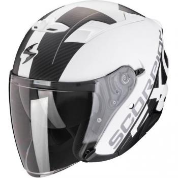 Scorpion Exo-230 QR Casco Jet Negro Blanco Adulto