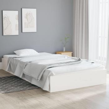 Cama blanca de madera maciza 90x200 cm