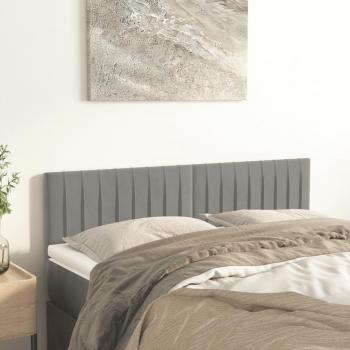 Cabeceros de terciopelo gris claro 2 unidades 72x5x78/88 cm