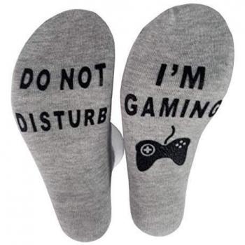 FGFD&OU Calcetines para Mujer y Hombre Calcetines Antideslizantes Divertidos 'Do Not Disturb, I'm Gaming' Ideas para Regalar Algodón Casual Socks