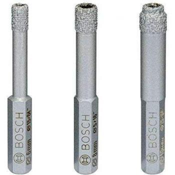 Bosch Brocas de diamante Robust Line fácil de secar mejores para cerámica, 3piezas, DIY 2607017341