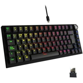 Teclado Gaming Mecánico Inalámbrico Hotswap 75% Newskill Pyros Pro Negro RGB