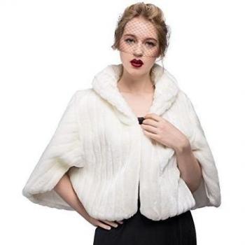 BEAUTELICATE Bolero Piel Sintética Capa Chal Chaqueta Para Mujer Boda Invierno Noche Nupcial