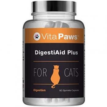 DigestiAid Plus para Gatos - ¡Bote para 3 meses! - 90 Cápsulas - VitaPaws