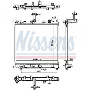 Radiador de refrigeración del motor NISSENS 641777, compatible con vehículos, fabricado en aluminio y plástico, diseñado para optimizar la temperatura del motor, con alta resistencia a la corrosión y fácil instalación