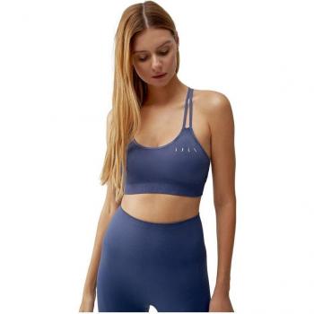 Born Living Yoga - Top de mujer Hatha Blufin S con Diseño Sin Costuras y Tirantes Cruzados para una Sujeción Media
