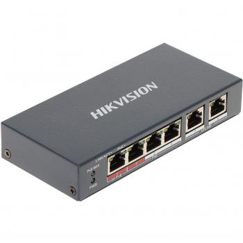 Conmutador PoE Inteligente HIKVISION DS-3E1106HP-EI 6 Puertos (4 PoE + 2 Uplink) Fast Ethernet 10/100 Mbps