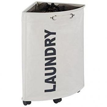 Wenko Tresco Contenedor para La Ropa Sucia 50 L, Poliéster, Beige, 33x33x60 cm