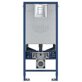 Grohe Rapid SLX Wall-Hung Toilet Frame with Cistern and Flush Plate, Chrome 39603000