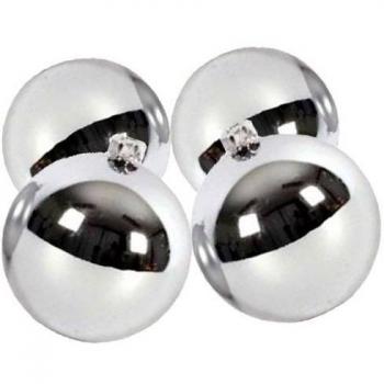 Oliver Art - 4 bolas de navidad de 8 cm de diámetro-[Color:Gris]